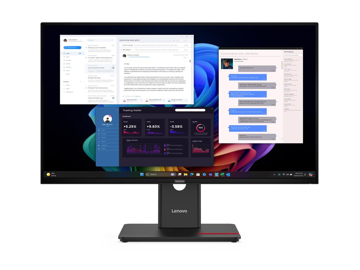 LENOVO ThinkVision T27UD-40 LED Écran 27p 3840x2160 4K 60Hz IPS 350cd/m2 1500:1 DisplayHDR 10 4ms HDMI DisplayPort USB-C Dock