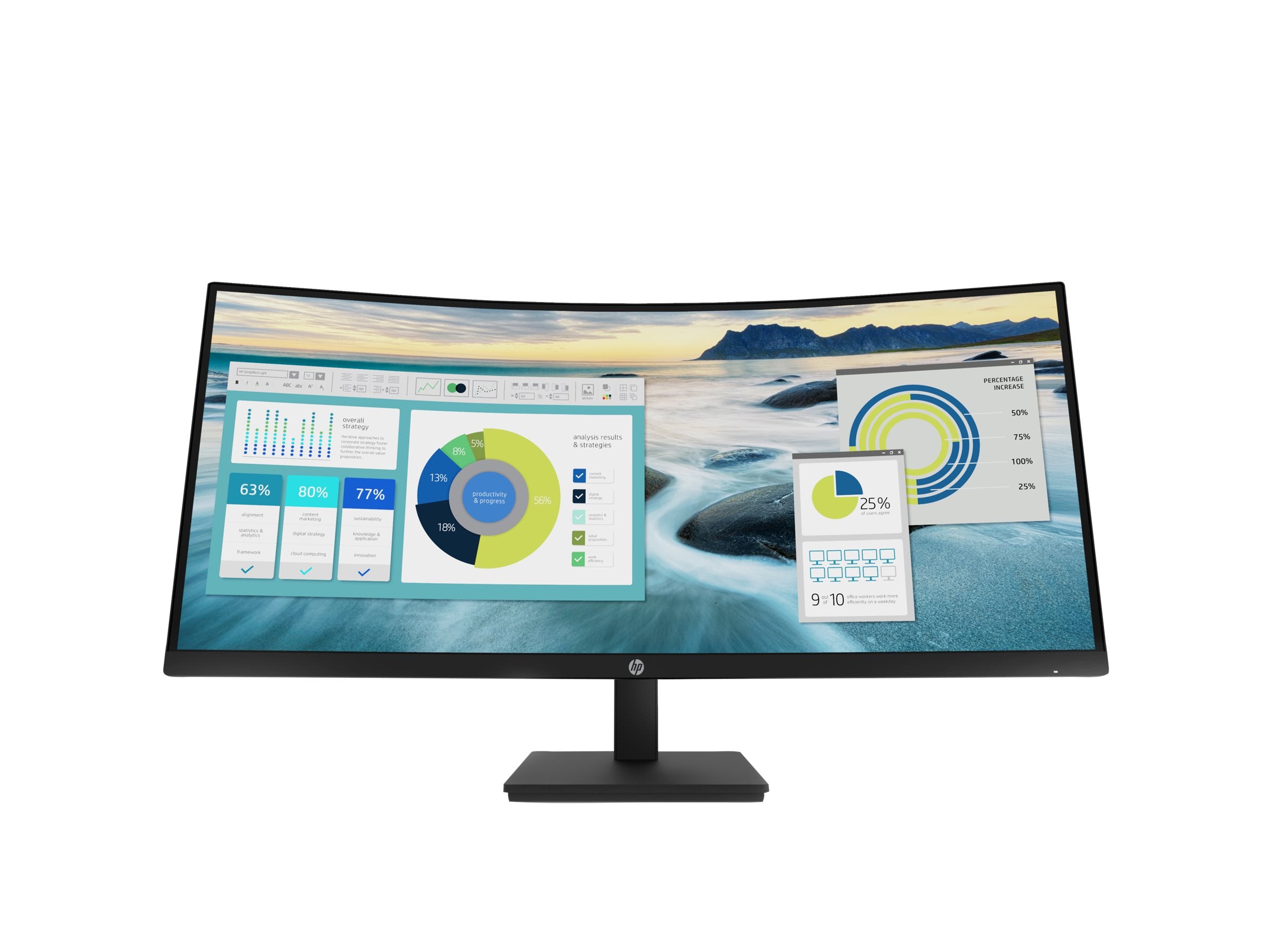 HP Écran incurvé P34hc G4 WQHD 34p WQHD 3440x1440 HDMI USB-C USB port USB hub DisplayPort 3/3/0