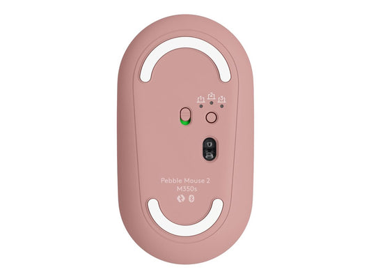 LOGITECH Pebble Mouse 2 M350s Mouse optical 3 buttons wireless Bluetooth 5.2 LE tonal rose