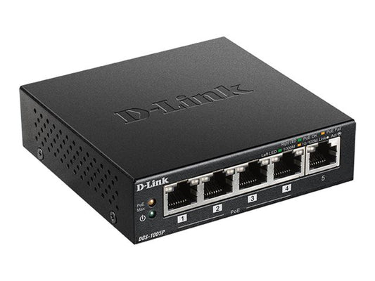 D-LINK 5 ports Gigabit dont 4 ports supportant le PoE - Budget PoE 60W
