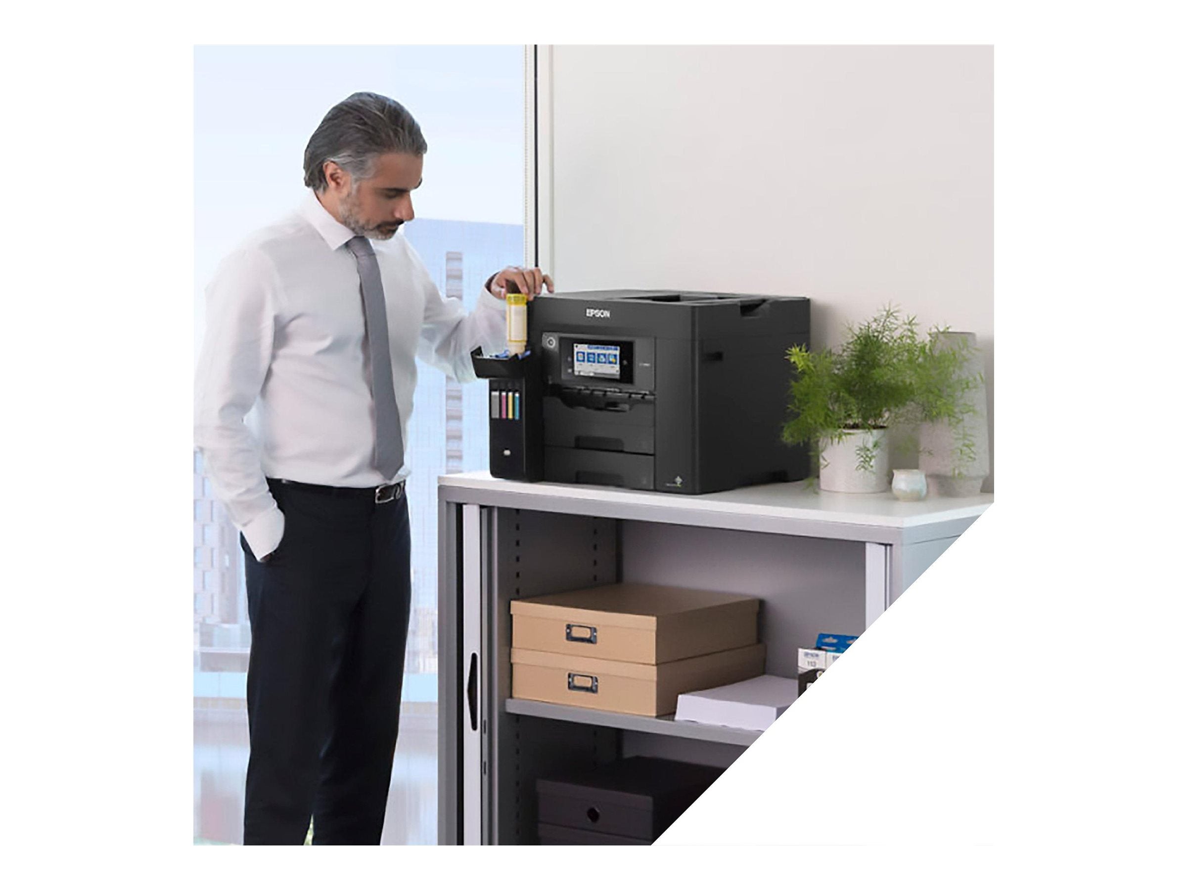 EPSON EcoTank ET-5855 MFP colour inkjet ITS A4 25ppm Print 550sheets USB LAN Wi-Fi Black