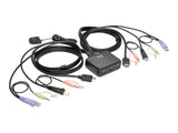 EATON TRIPPLITE 2-Port USB/HD Cable KVM Switch with Audio/Video Cables and USB Peripheral Sharing