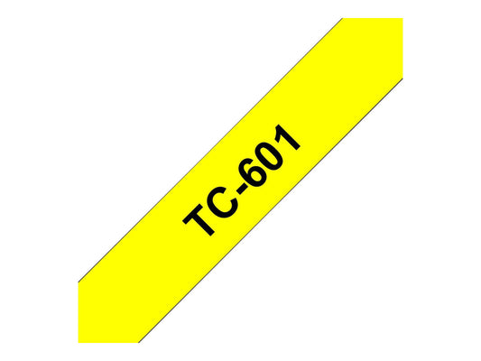 BROTHER P-TOUCH TC-601 noir sur jaune  12mm