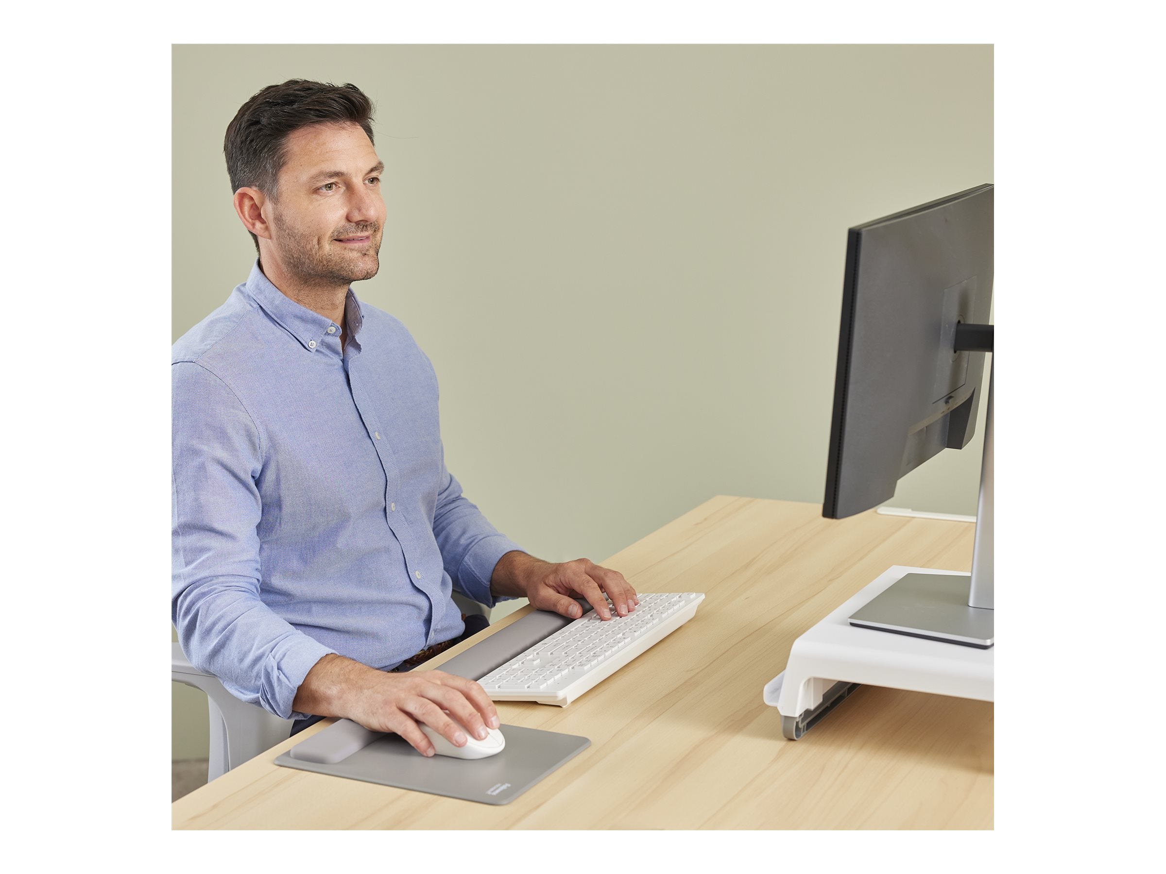 FELLOWES Tapis souris repose-poignets XL Breyta Gris