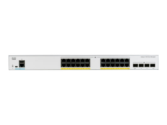 CISCO Catalyst 1000 24-Port Gigabit PoE+ PoE Budget 195W 4 x 10G SFP+ Uplinks LAN Base