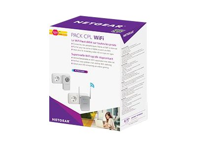 NETGEAR Pack de 1 Point acces Wifi CPL (PLW1000) + 1 adapateur CPL Gigabit sans prise (PLP1000)