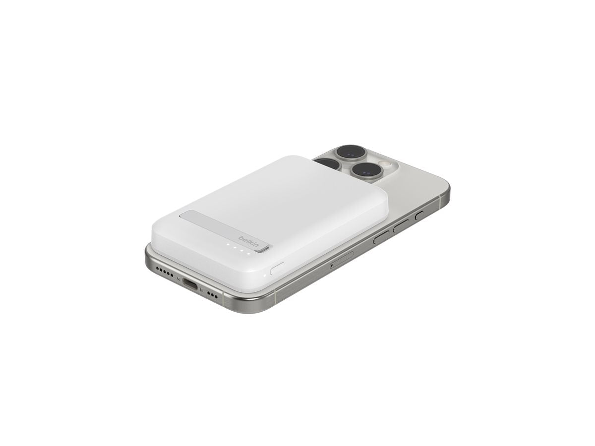 BELKIN 5k Qi2 MagSafe Compatible Powerbank with Kickstand - WHITE