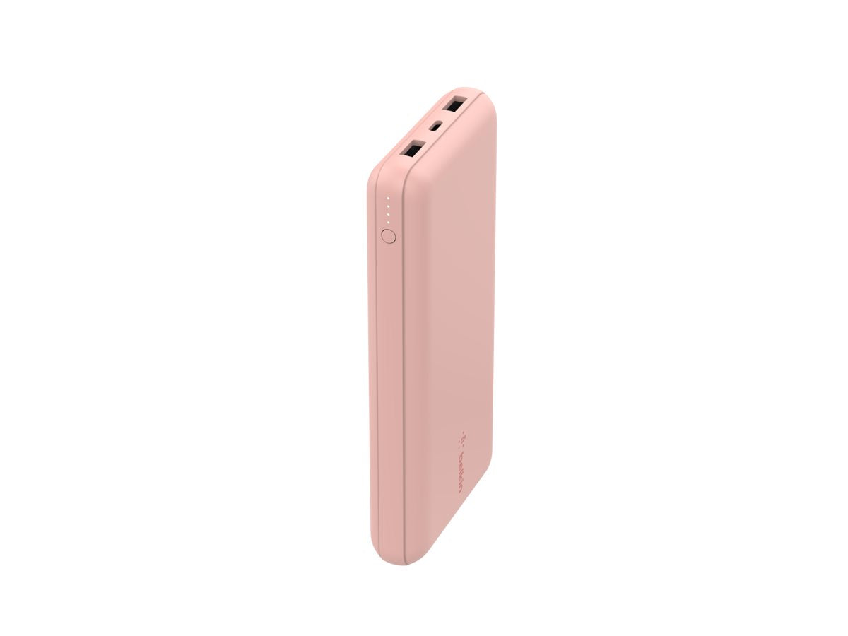 BELKIN Powerbank 20K 15W USB-C cable inclus + 2 USB-A Rose