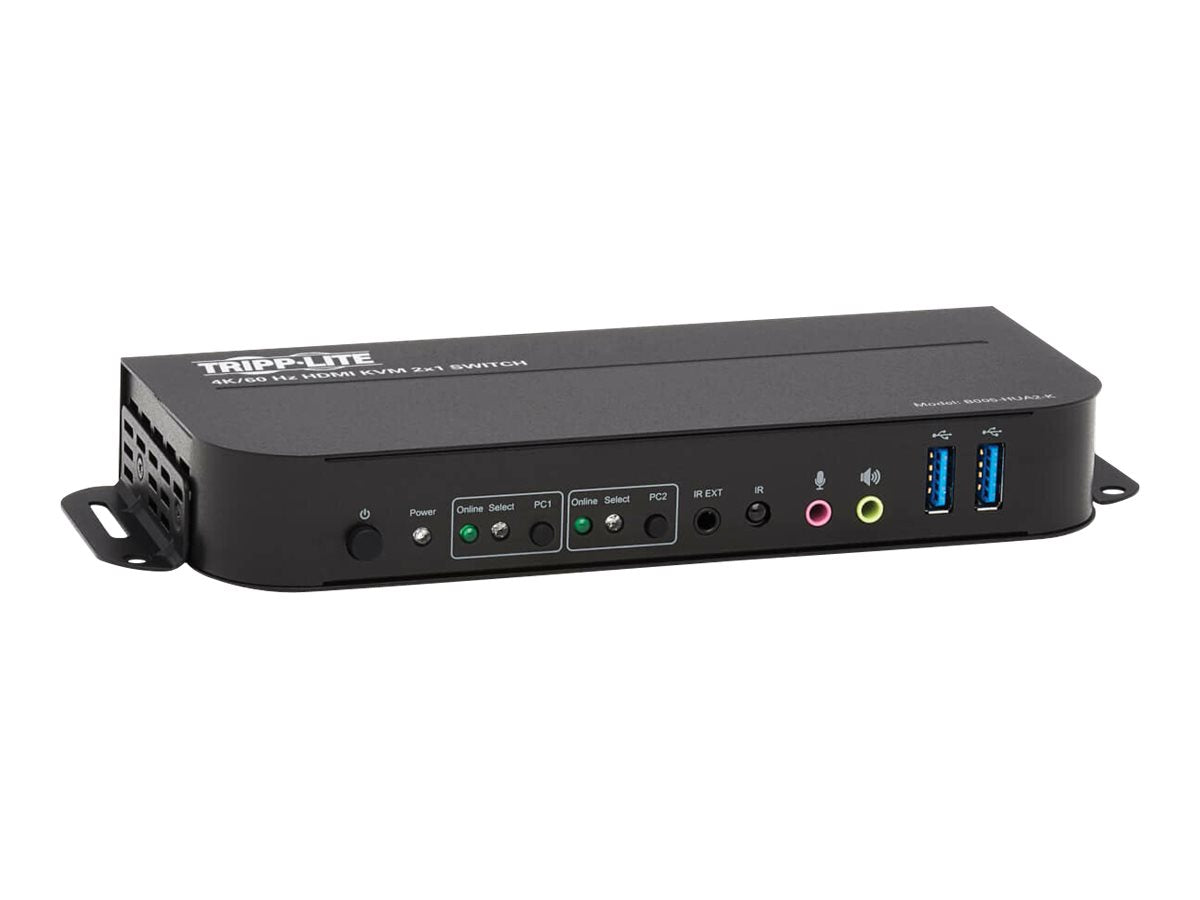 EATON TRIPPLITE HDMI KVM 2-Port 4K 60Hz 4 4 4 HDR HDCP 2.2 Support IR Remote and USB Cables KVM/audio/USB switch 2 x KVM
