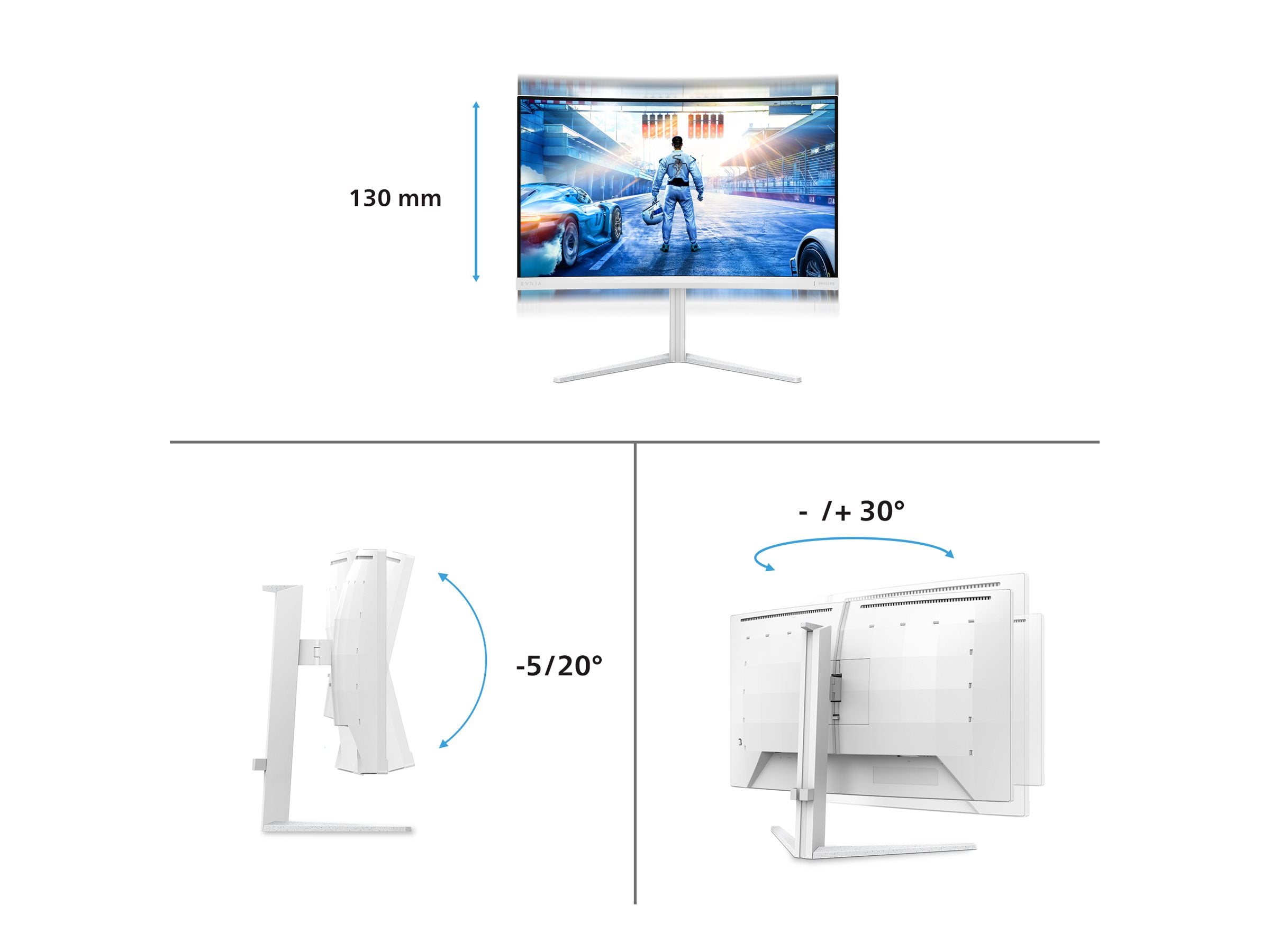 PHILIPS 27M2C5501/00 27p Curved Gaming Monitor 2560x1440 180Hz 1ms 2xHDMI DP white