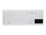 CHERRY Hygiene Compact Ultraflat Touchpad Keyboard with NumPad Fully Sealed Watertight USB White (FR)
