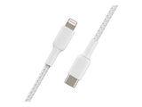 BELKIN BOOST CHARGE USB-C to Lightning Cable Braided 2M White