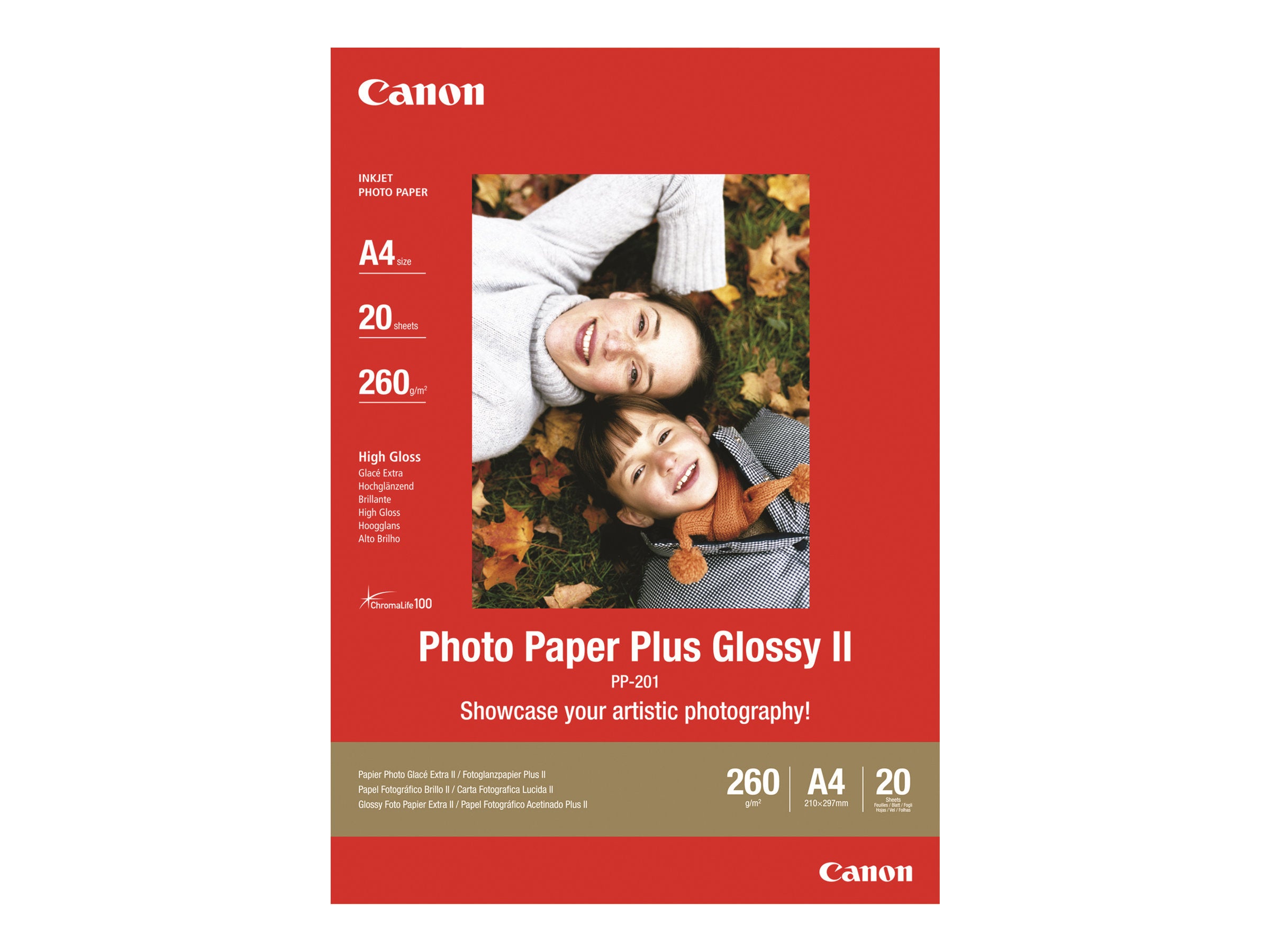 CANON PP-201 plus photo  papier 260g/m2 5x7 inch 20 feuilles pack de 1