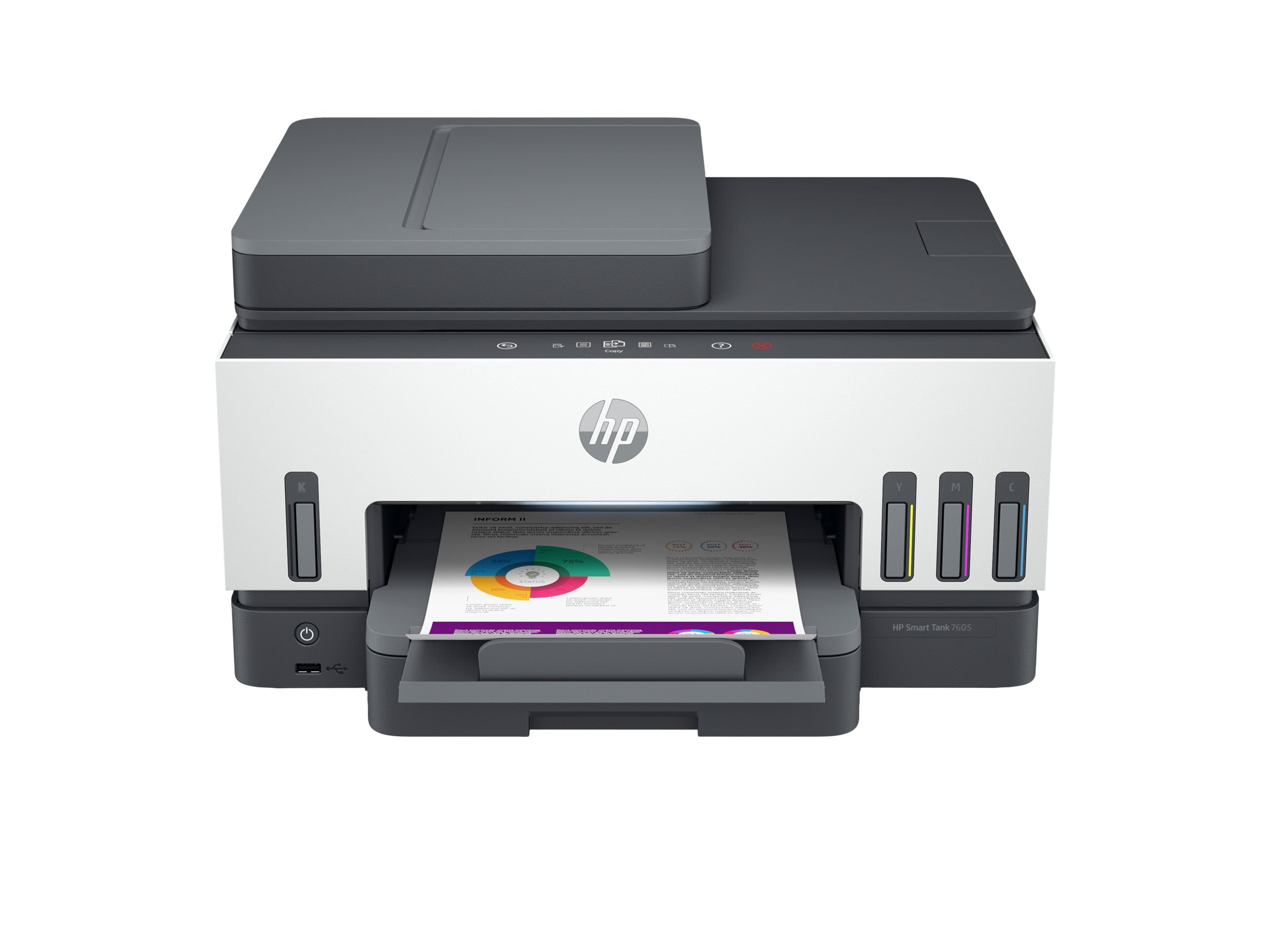HP Smart Tank 7605 All-in-One MFP colour inkjet refillable A4 13ppm Copy 15ppm Print 250sheets USB Wi-Fi Bluetooth