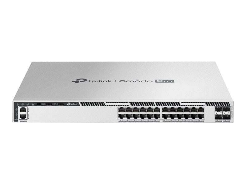 TP-LINK S6500-24GP4XF Omada Pro 24-Port Gigabit Stackable L3 Managed PoE+ Switch with 4 10G Slots