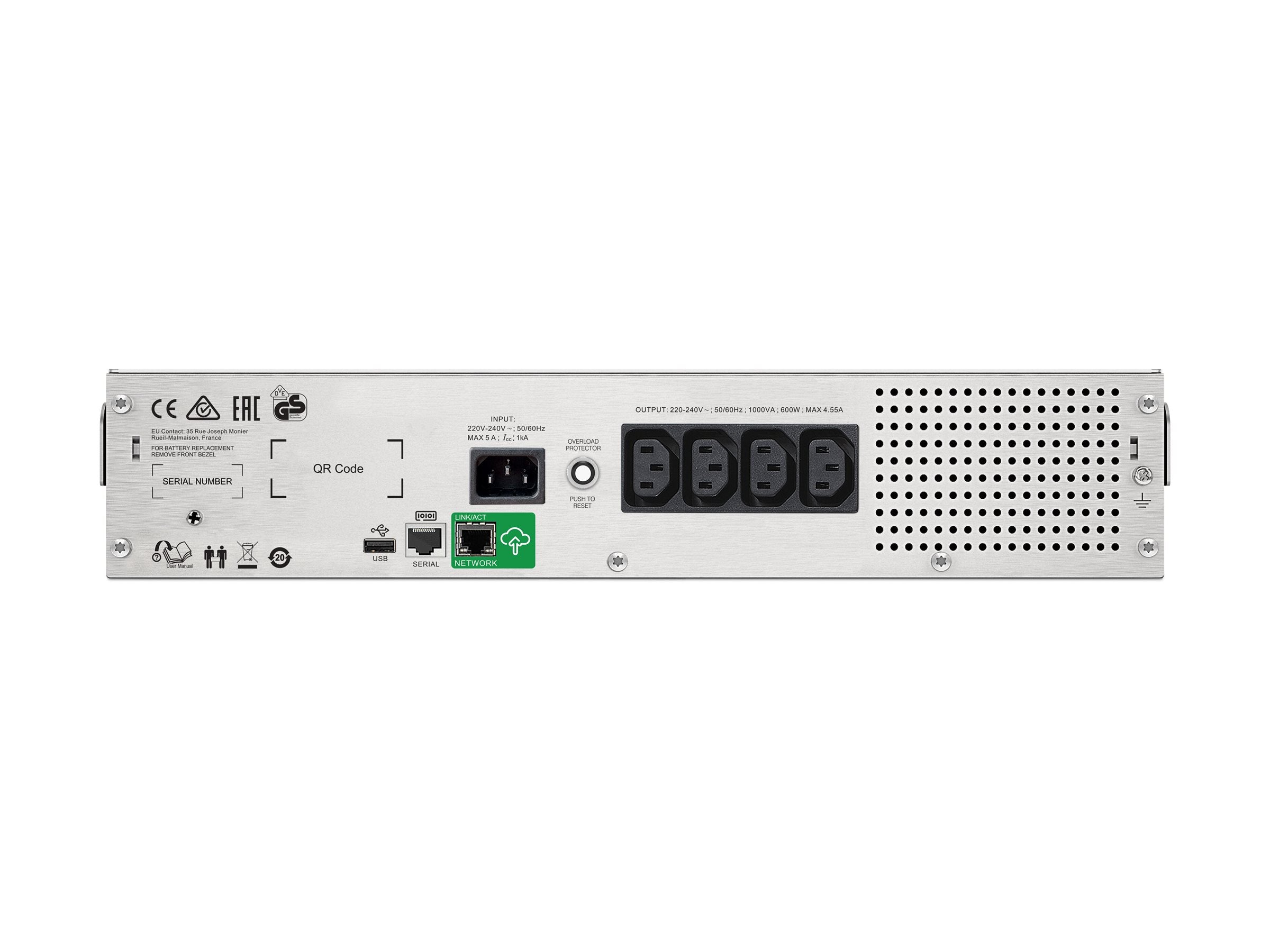 APC Smart-UPS C SMC1500I-2UC UPS Rack AC 220/230/240V 900Watt 1500VA RS-232 USB output connectors 4 2U BK with APC SmartConnect