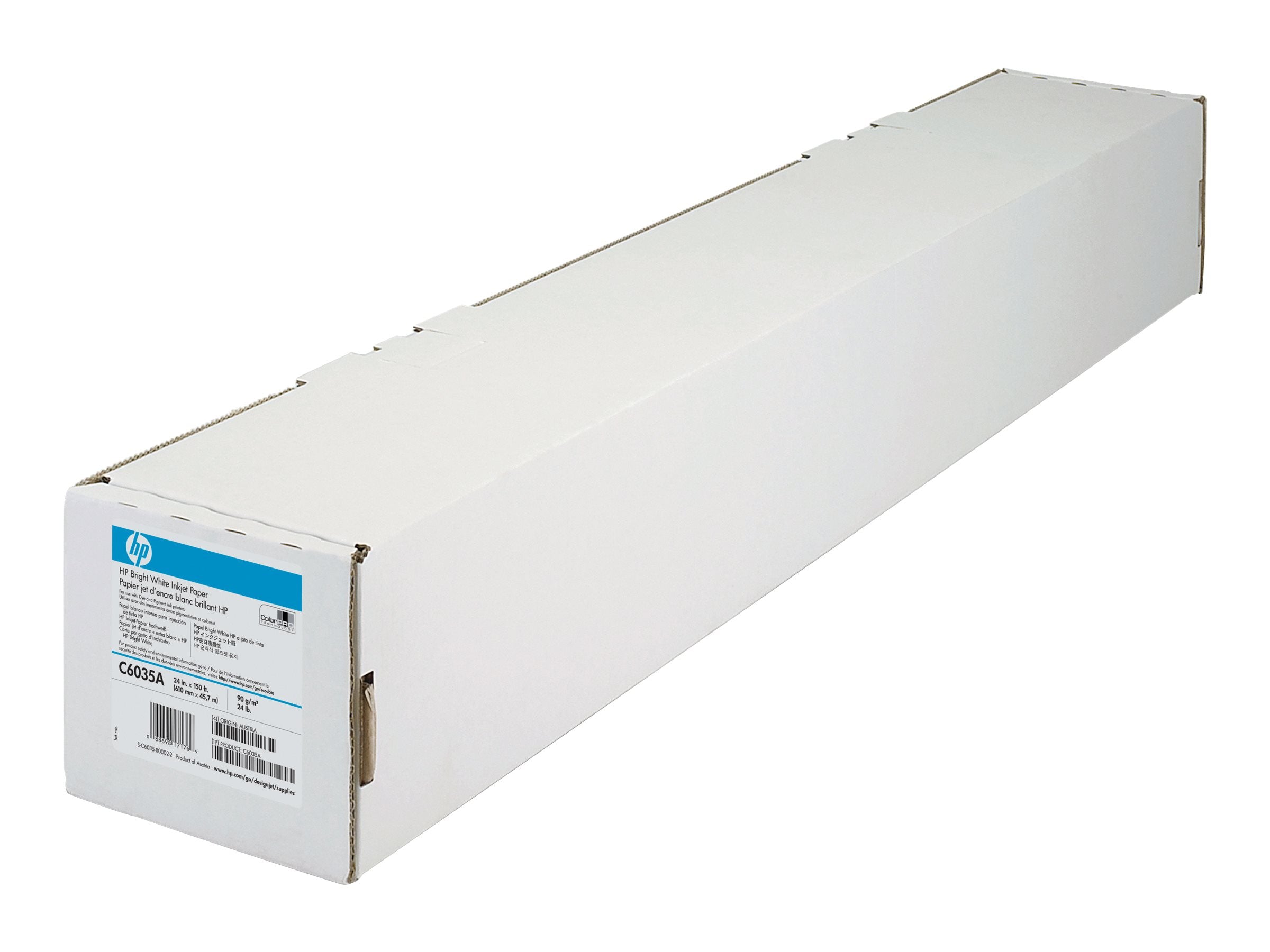 HP BRIGHT blanc Papier blanc brillant inkjet 90g/m2 610mm x 45.7m 1 rouleau pack de 1