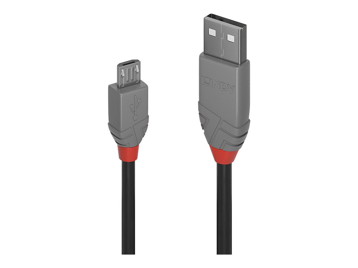 LINDY Câble USB 2.0 type A vers Micro-B Anthra Line 0.2m