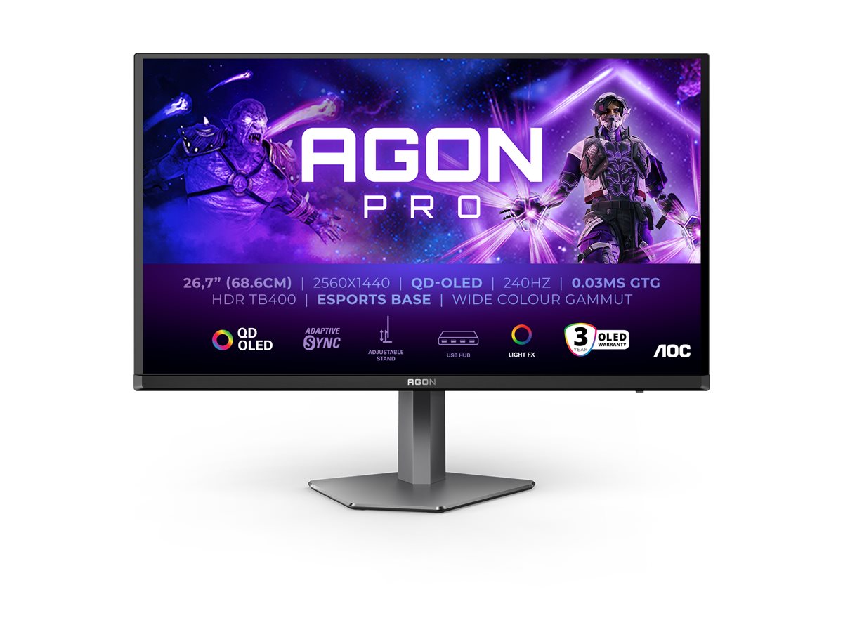 AOC AG276QZD2 27p OLED 2560x1440 240Hz FreeSync HDMI Black/Grey