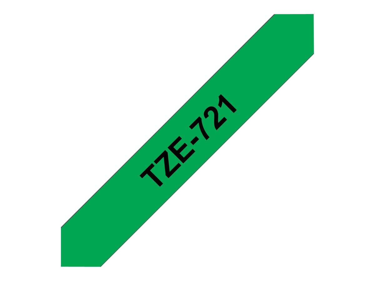 BROTHER P-TOUCH TZE-721 noir sur vert 9mm