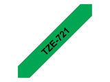 BROTHER P-TOUCH TZE-721 noir sur vert 9mm