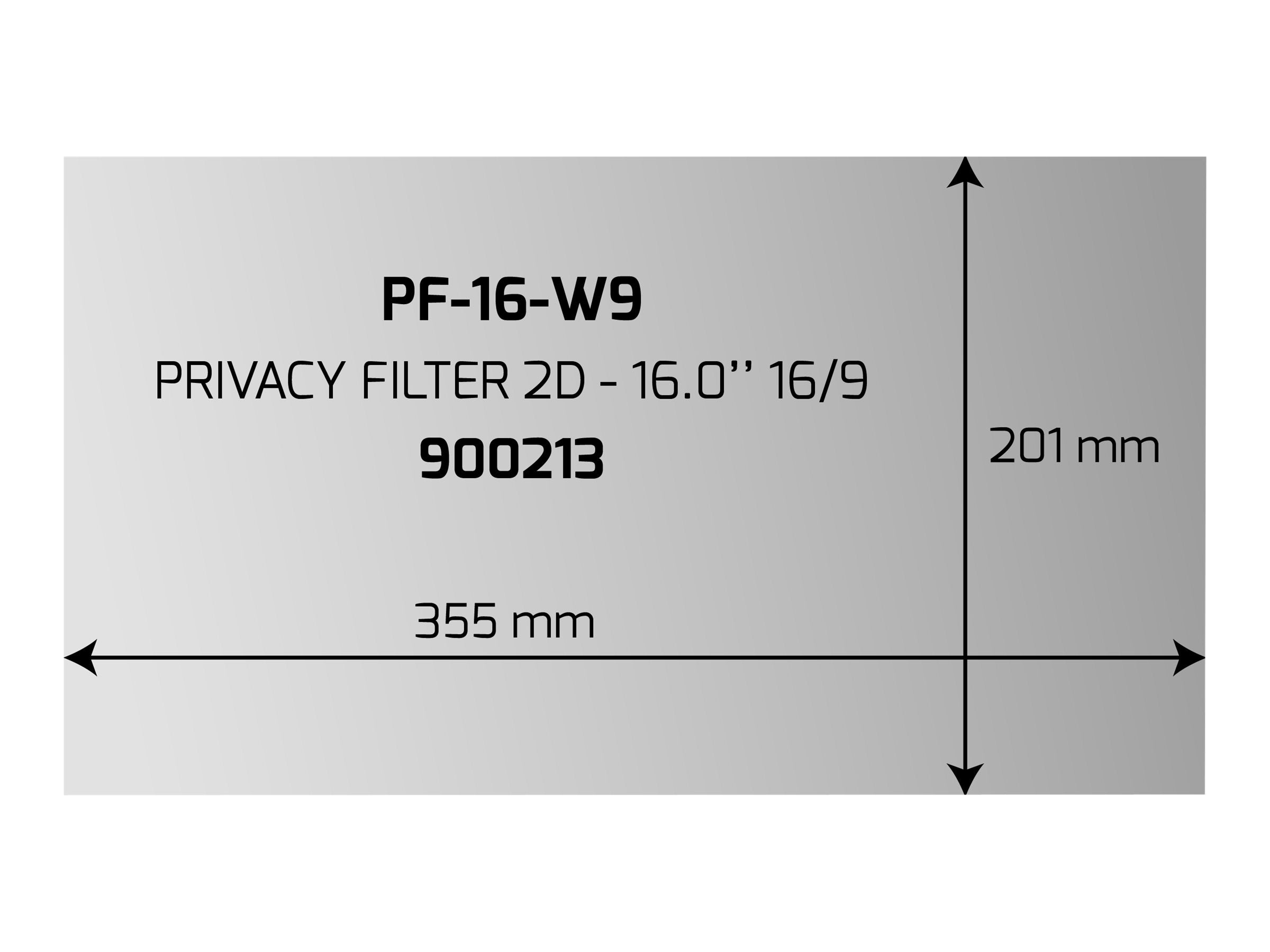 PORT DESIGNS PRIVACY FILTER 2D 16p 16/9 355x201
