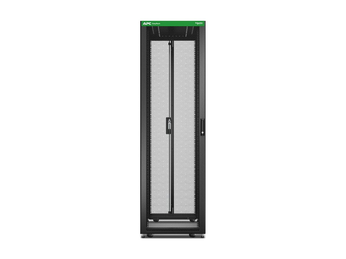 APC Easy Rack 600mm/42U/1000mm with Roof/Side panel/castors/feet and 4 Brackets No Bottom black