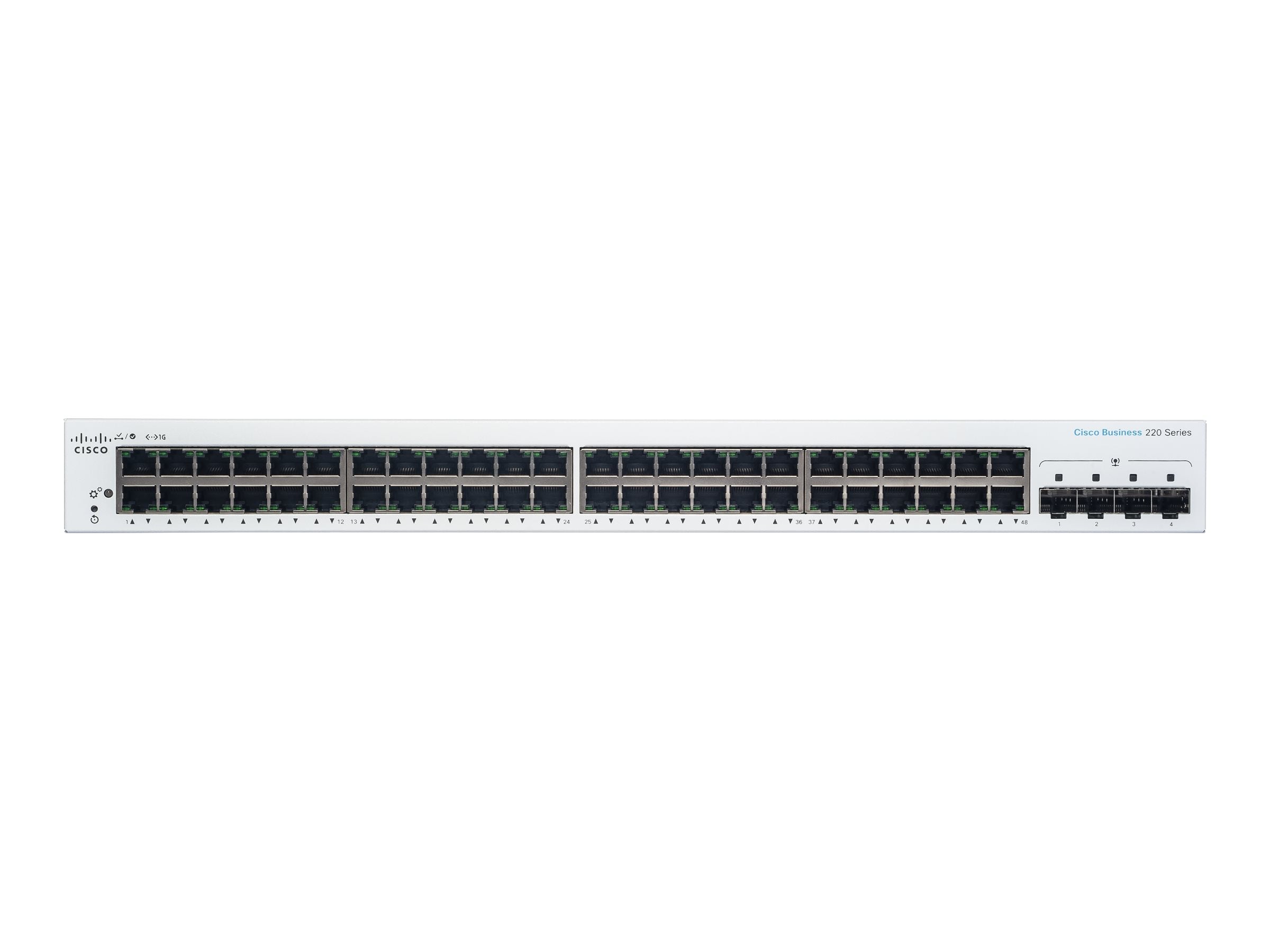 CISCO Business Switching CBS220 Smart 48-port Gigabit 4x1G SFP uplink