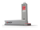 LINDY USB Type C Port Blocker Key - Pack of 4 Blockers Red