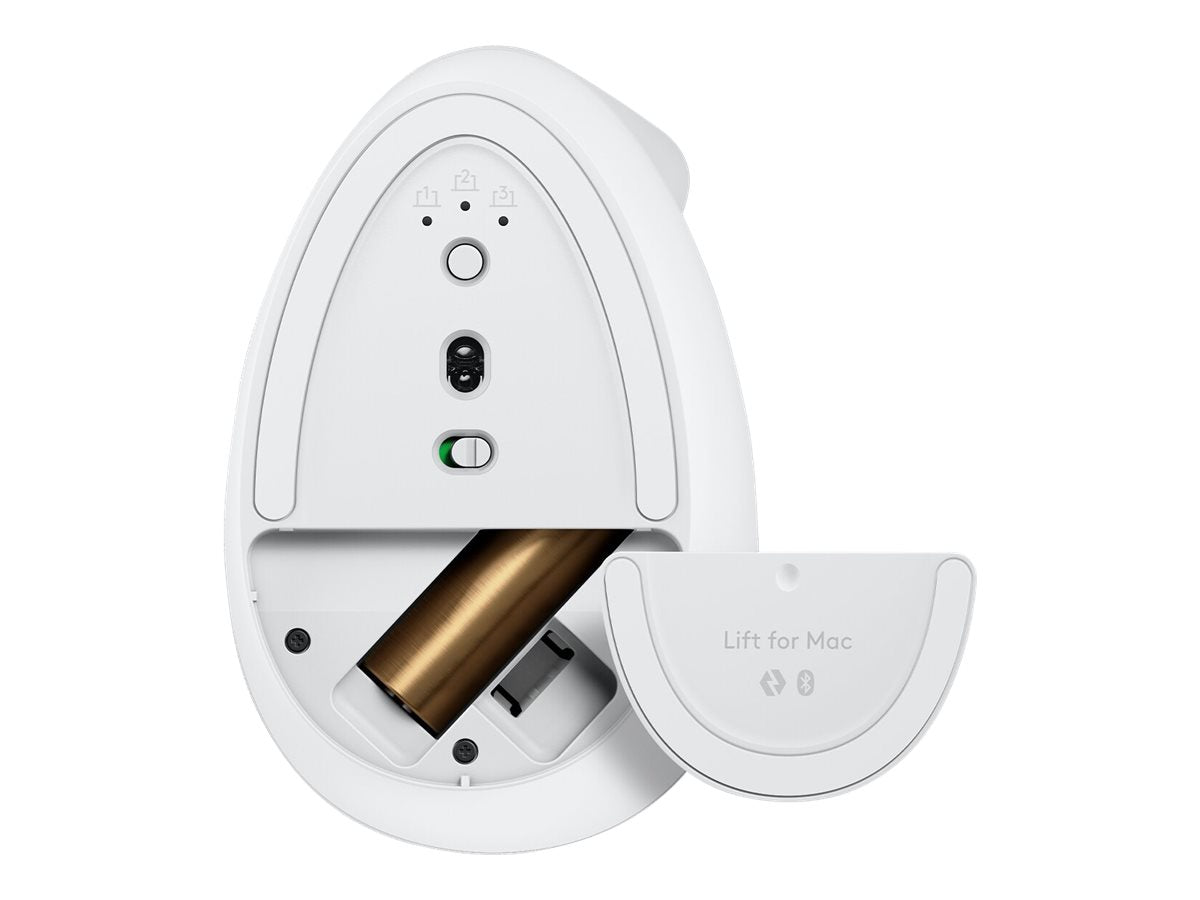LOGITECH Lift for Mac Vertical mouse ergonomic optical 6 buttons wireless Bluetooth Bolt USB receiver off-white