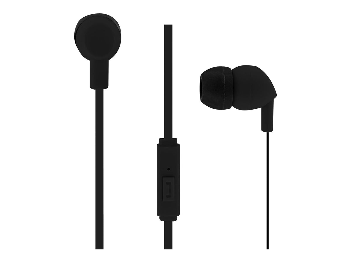 TNB BE COLOR - Earphones + micro - Into-ear flat cable - Black/White
