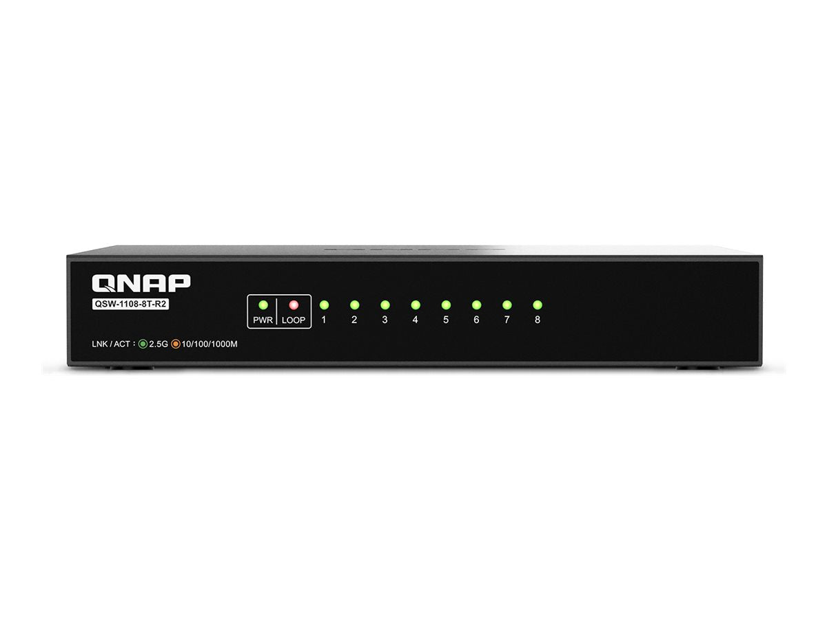 QNAP QSW-1108-8T-R2 8 port 2.5Gbps auto negotiation 2.5G/1G/100M unmanagement switch
