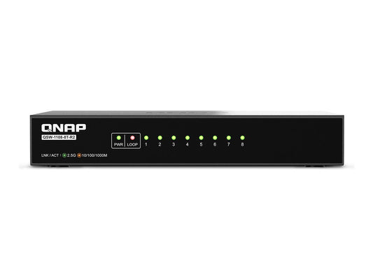 QNAP QSW-1108-8T-R2 8 port 2.5Gbps auto negotiation 2.5G/1G/100M unmanagement switch