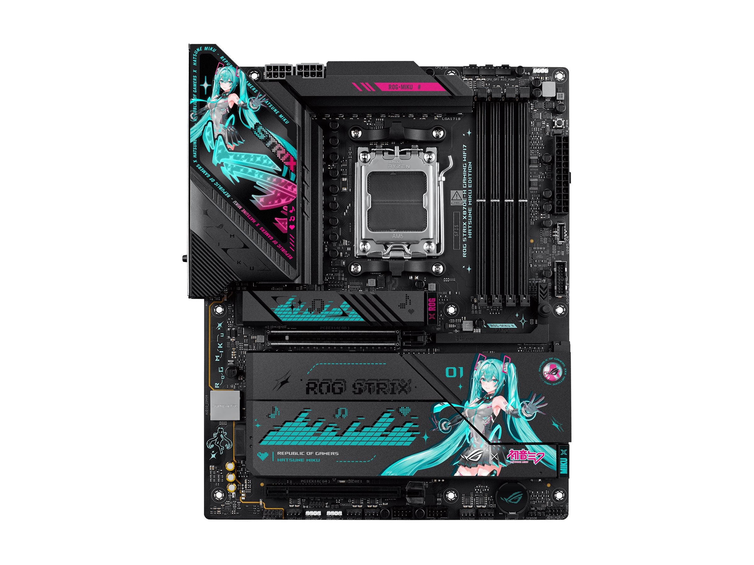 ASUS ROG Strix X870E-H Gaming WiFi 7 Hatsune Miku Edition AMD DDR5 ATX motherboard 1xHDMI 4xM.2 4xSATA
