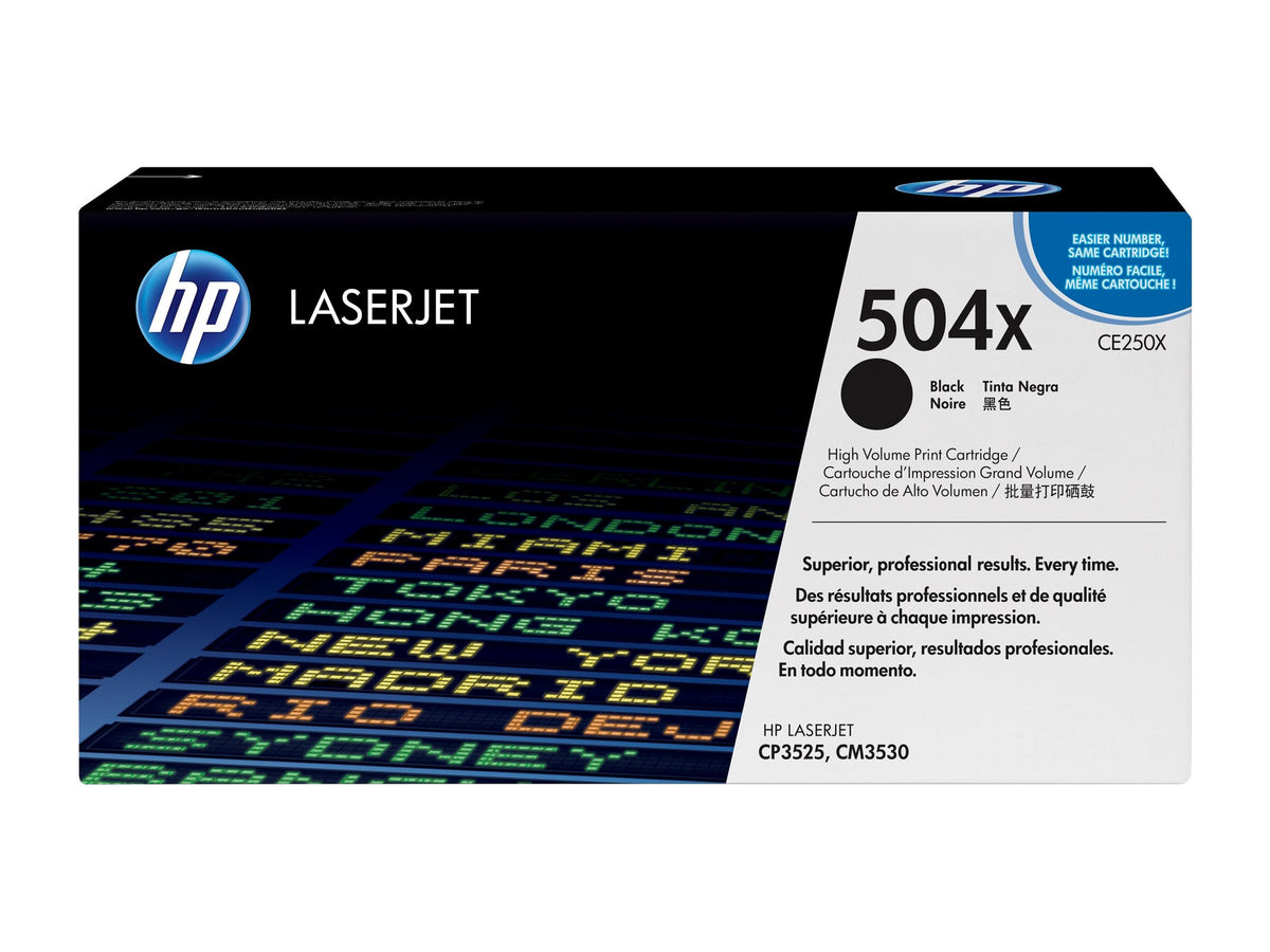 HP 504X original Colour LaserJet Toner cartridge CE250X black high capacity 10.500 pages 1-pack ColorSphere