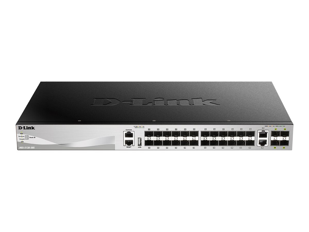 D-LINK L3 Light Switch 24 SFP ports & 2 10GBASE-T ports & 4 10GbE SFP+ Ports Physical Stack Up To 9 Units