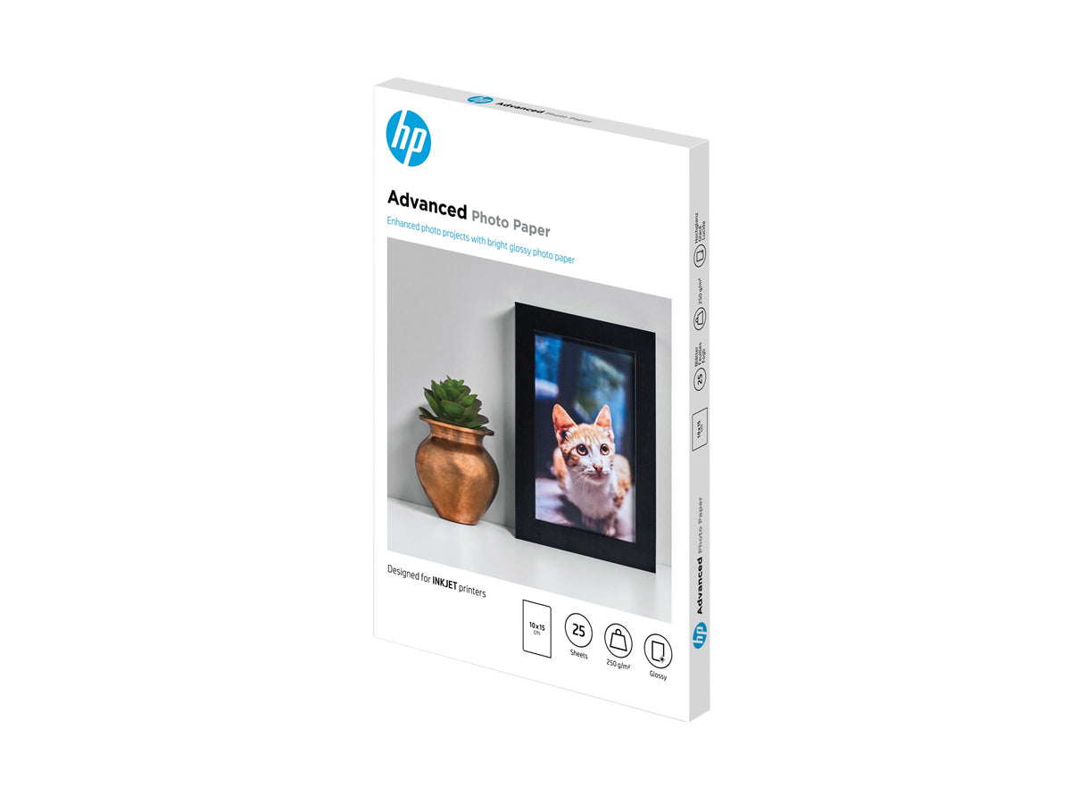 HP original Q8691A Advanced glossy photo paper Ink cartridge 250g/m2 100x150mm 25 sheets 1-pack borderless