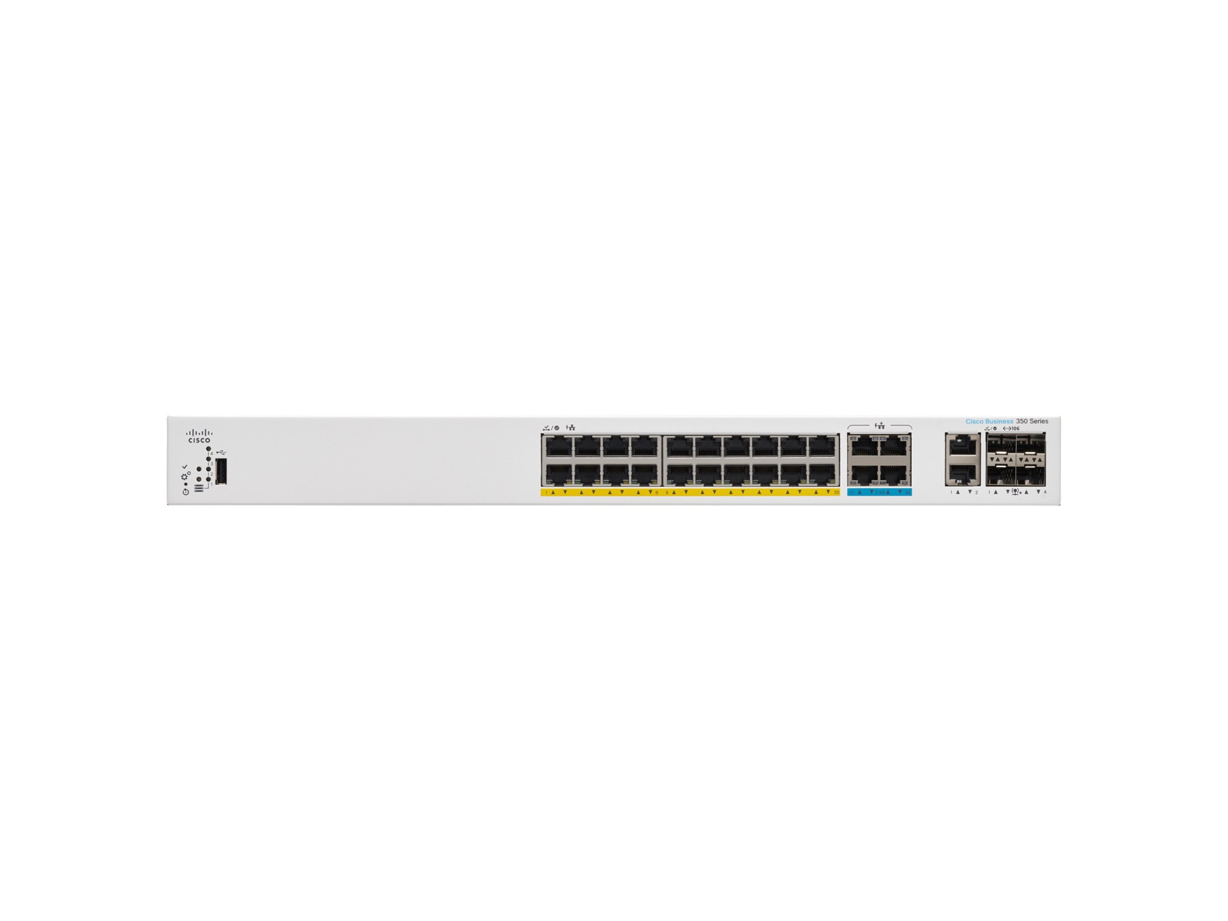 CISCO Catalyst 1300 24-Port Switch / 8-Port 2.5GE + 16-Port 1GE PoE+ with 375W power budget 4 x 10G SFP+ Uplinks