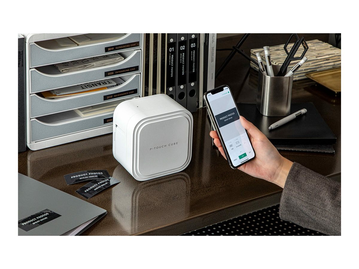 BROTHER P-Touch Cube Pro PT-P910BT Label printer Up to 36mm 360dpi 20mm/sec USB 2.0 Bluetooth 5.0 Cutter white