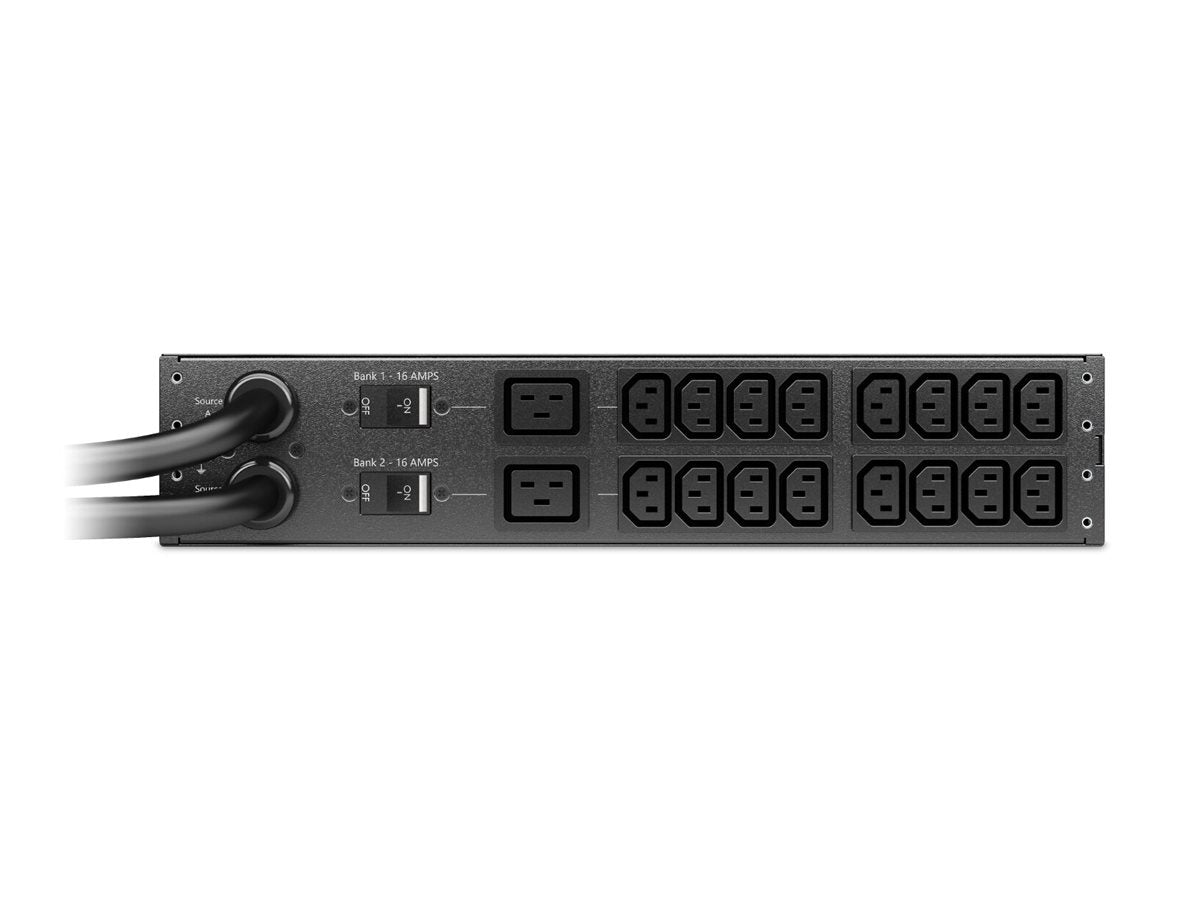 APC NetShelter Automatic transfer switch Rack AC 207-253V 7400VA 1-phase Ethernet 10/100/1000 USB oc 18 2U 2.43m cord Black