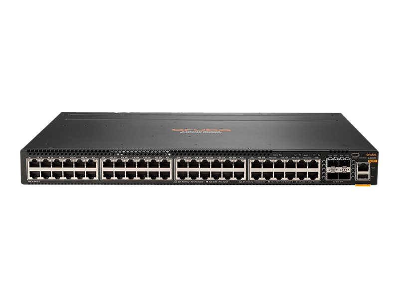 HPE Aruba 6300M 48-port 1GbE and 4-port SFP56 Power-to-Port 2 Fan Trays 1 PSU Bundle