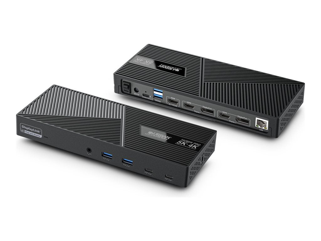 URBAN FACTORY HUBEE PRO Triple Display USB-C and USB-A 5K/4K Docking Station With 100W Power Delivery and 130W Power Supply