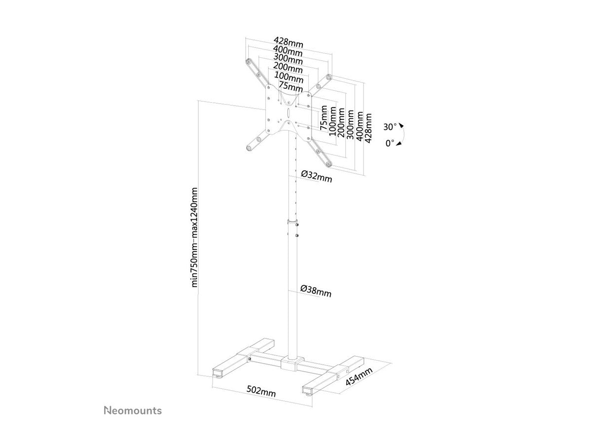 NEOMOUNTS NS-FS100BLACK Support au sol 10-55p