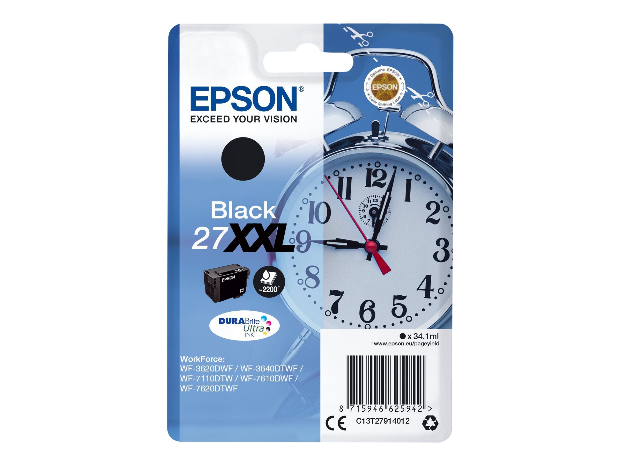 Ink/27XXL Alarm Clock 34.1ml BK