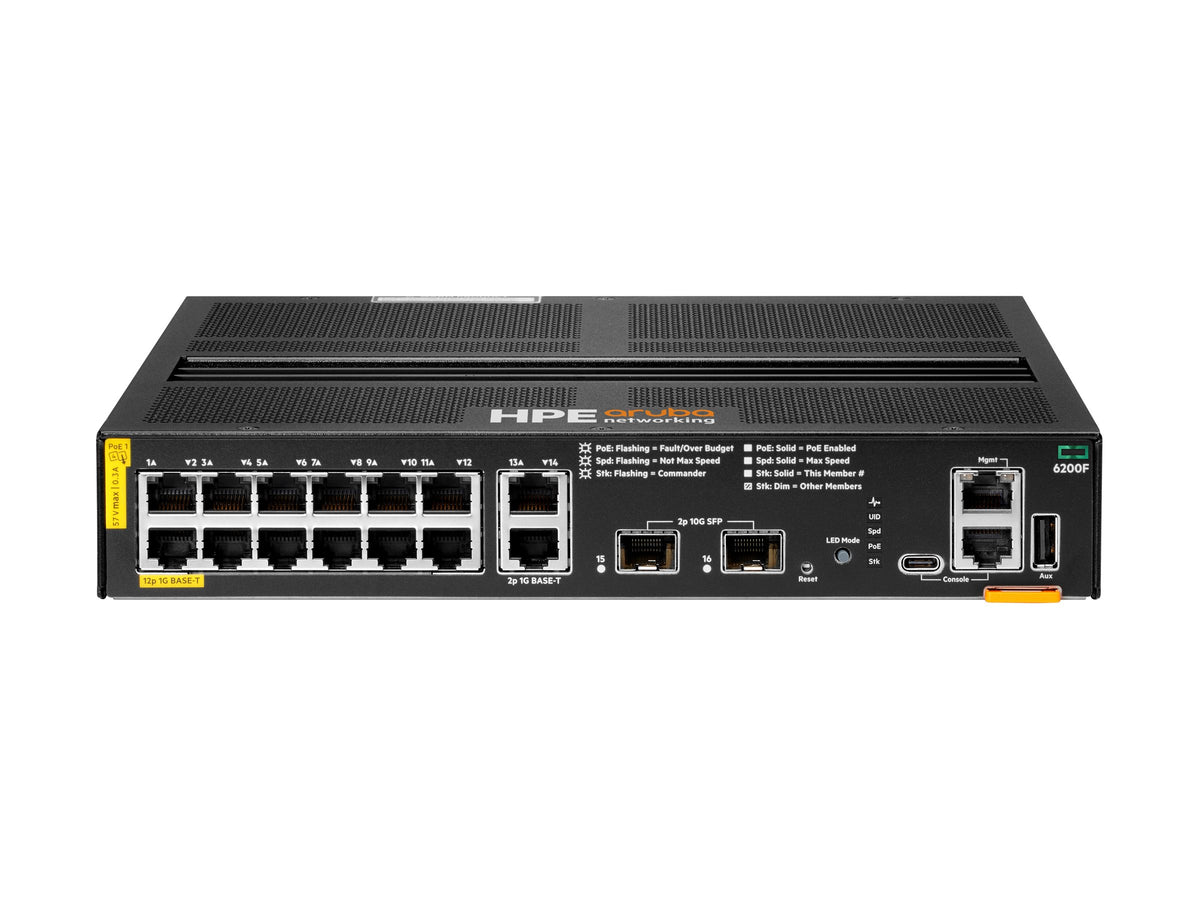 HPE Aruba 6200F 12G Class4 PoE 2G/2SFP+ 139W (EN)
