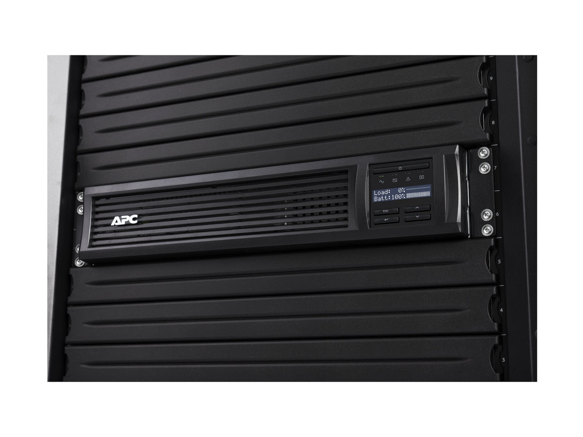 APC Smart-UPS 750VA LCD RM UPS rack-mountable AC 230V 500Watt 750VA Ethernet RS-232 USB output connectors 6 2U Black