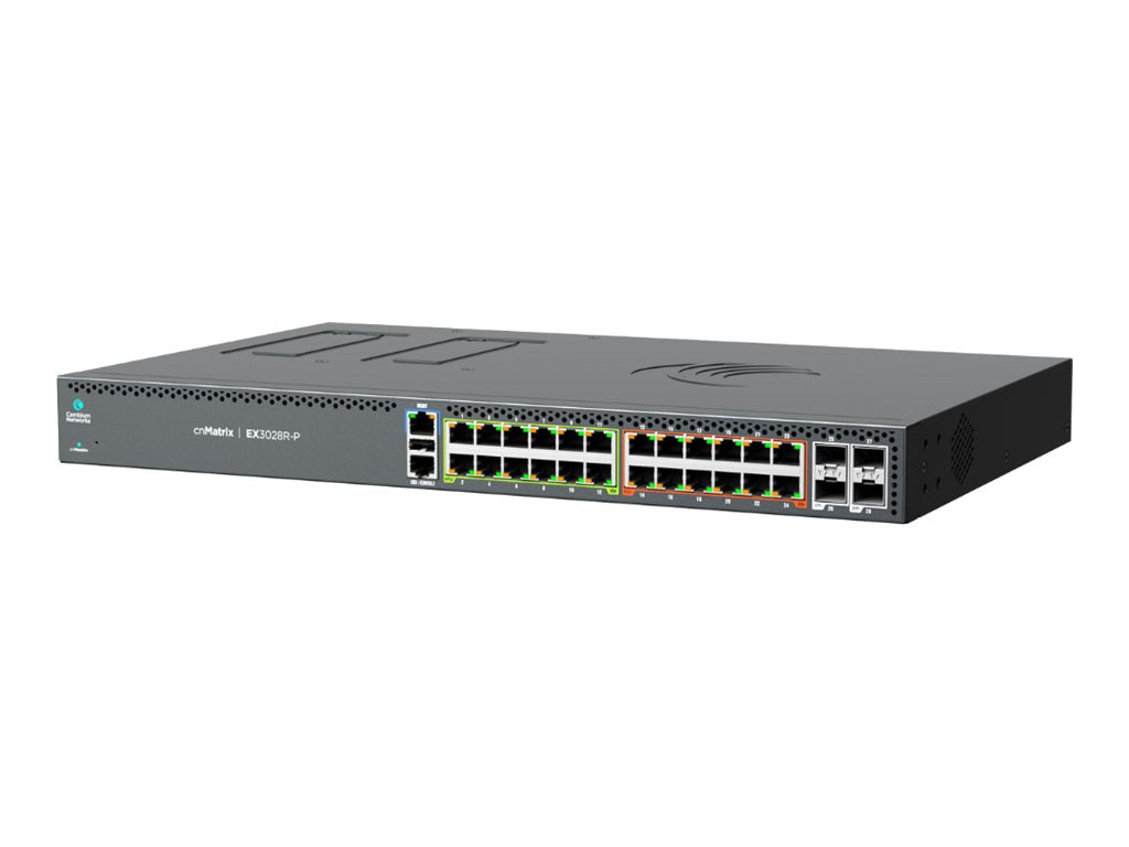 CAMBIUM cnMatrix EX3028R-P Intelligent Ethernet Switch 24 1G 12 PoE+ ports and 12 4PPoE ports 60W and 4 SFP+ ports
