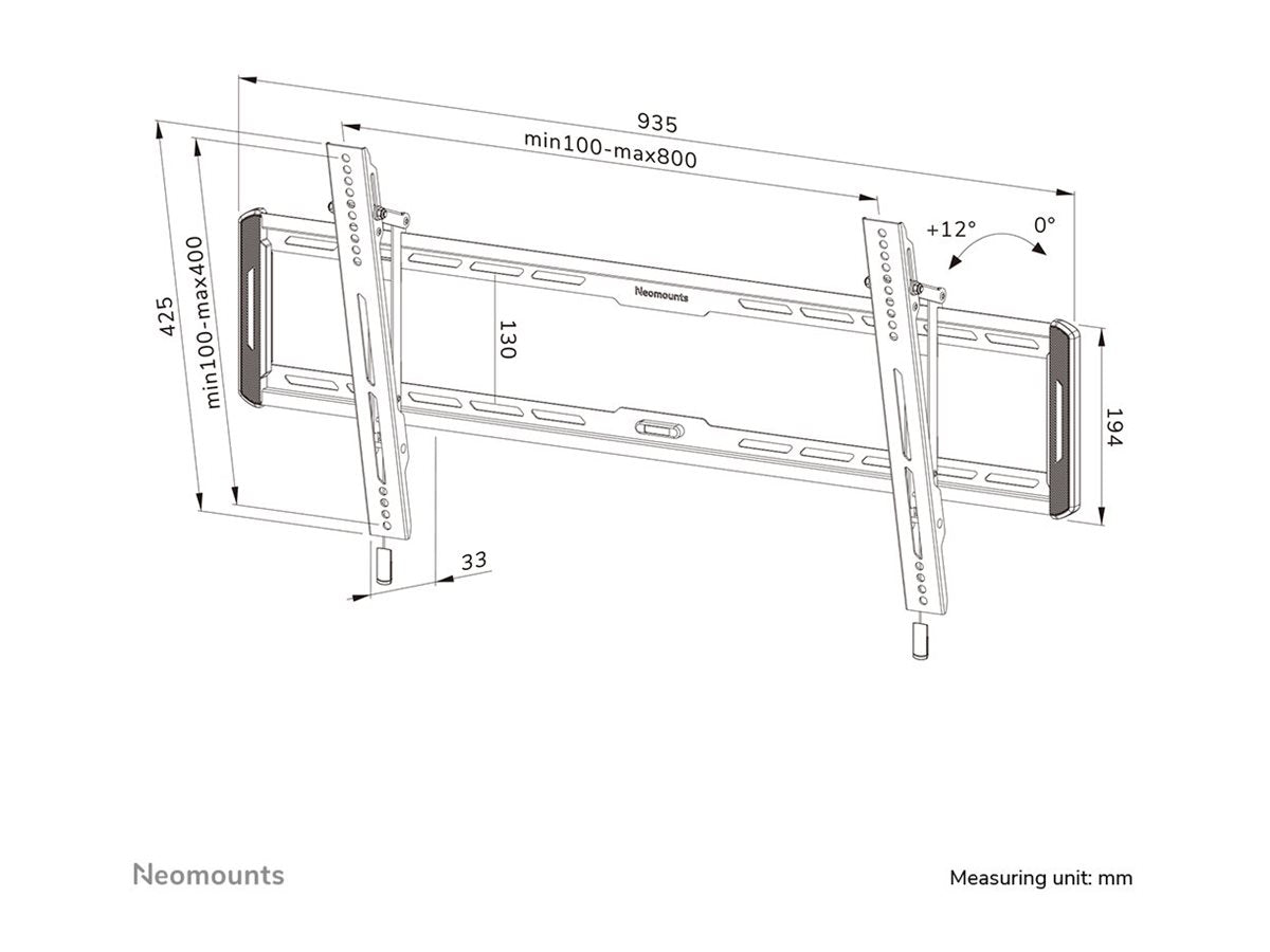 NEOMOUNTS WL35-550BL18 Support pour écran mural 43-86p - inclinable - installation facile