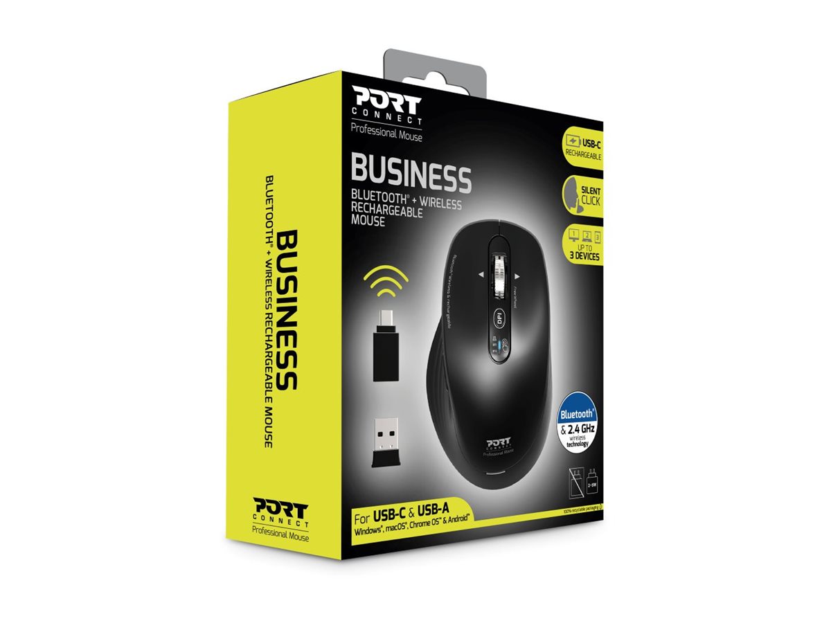 PORT DESIGNS Mouse Rechargeable Bluetooth Combo Business