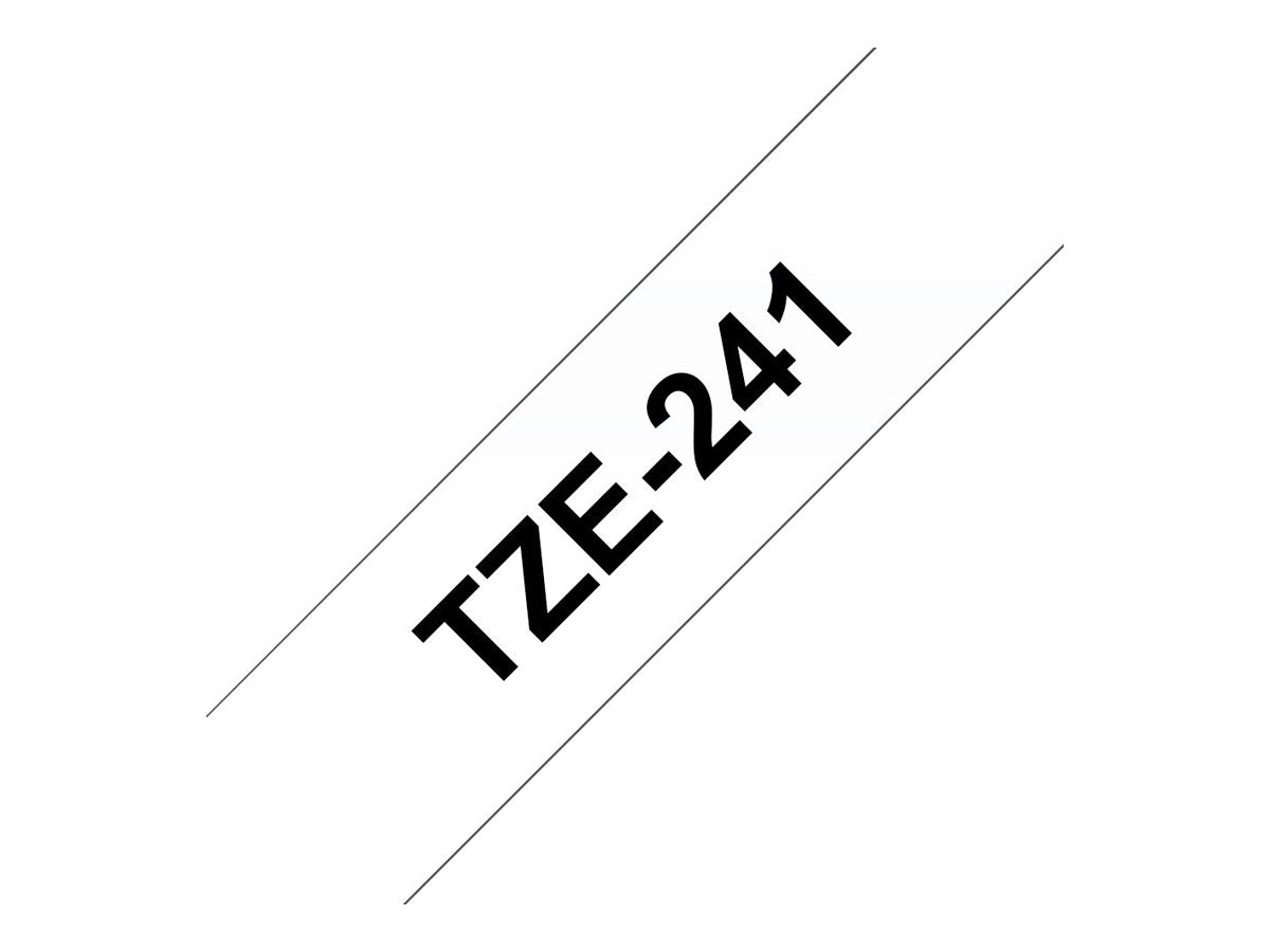 BROTHER P-TOUCH TZE-241 noir sur blanc 18mm pièce